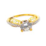 Beautiful Ladies Gold Ring with Solitaire and Amazing Design